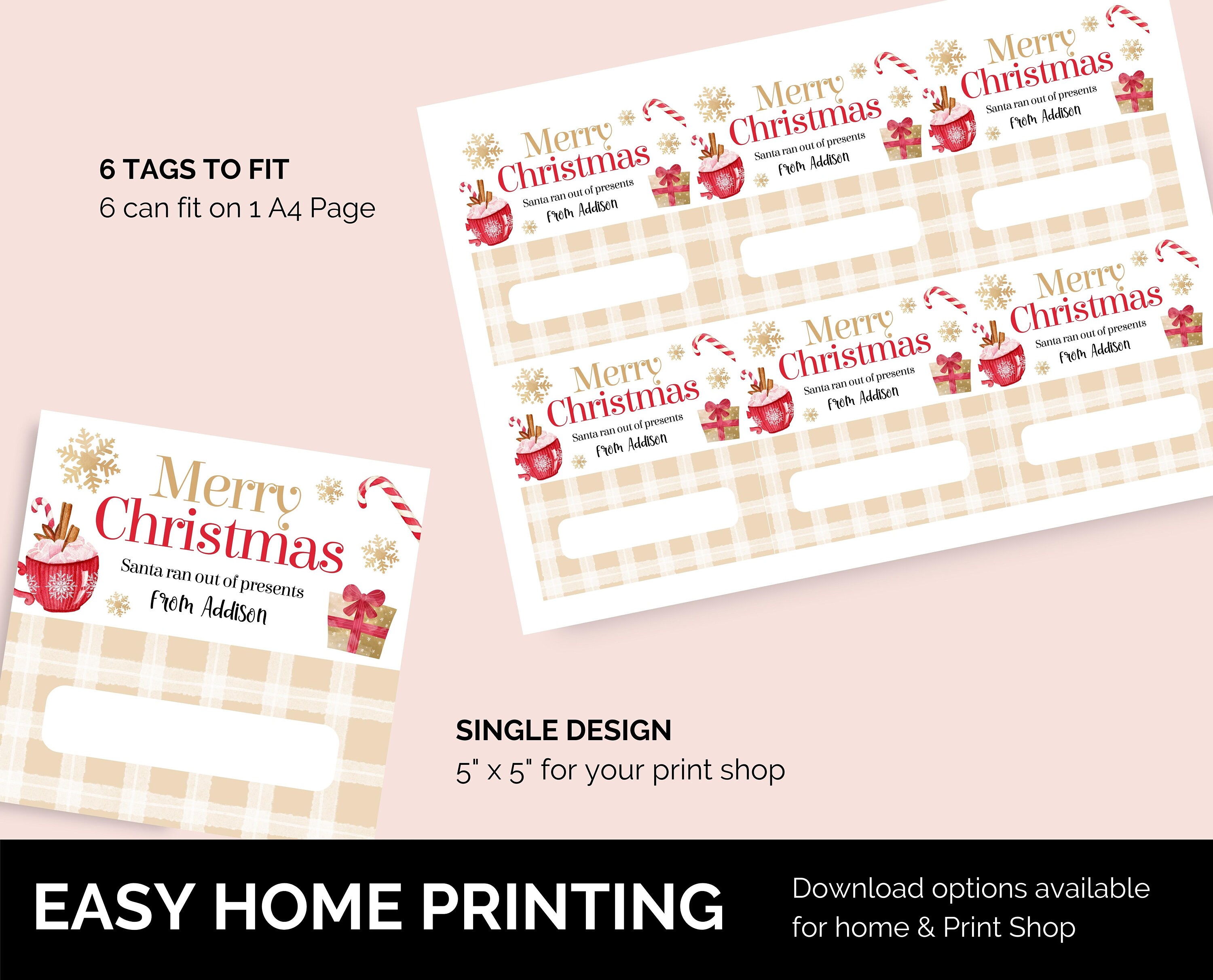 Editable Christmas Money Card Holder Printable Christmas - Etsy