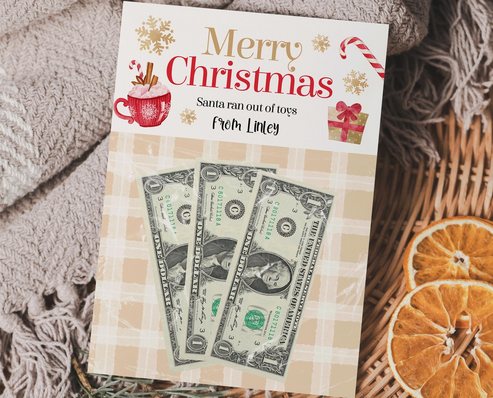 Printable Christmas Money Card Money Holder for Christmas - Etsy