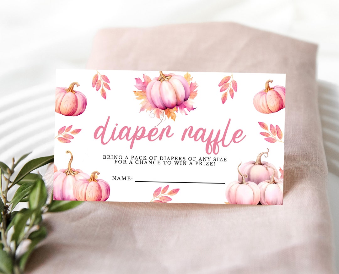 Little Pumpkin Diaper Raffle Ticket Template Baby Shower - Etsy