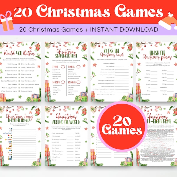Printable Christmas Games - Etsy