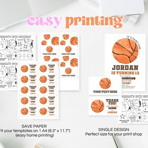 Editable Basketball Birthday Invitation Bundle, Basketball Invitation ...