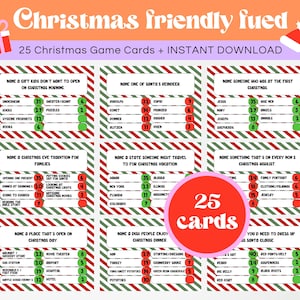 Christmas Friendly Feud Game, Printable Christmas Game, Christmas Party Game, Christmas Game Adults Family, Christmas Trivia, Editable
