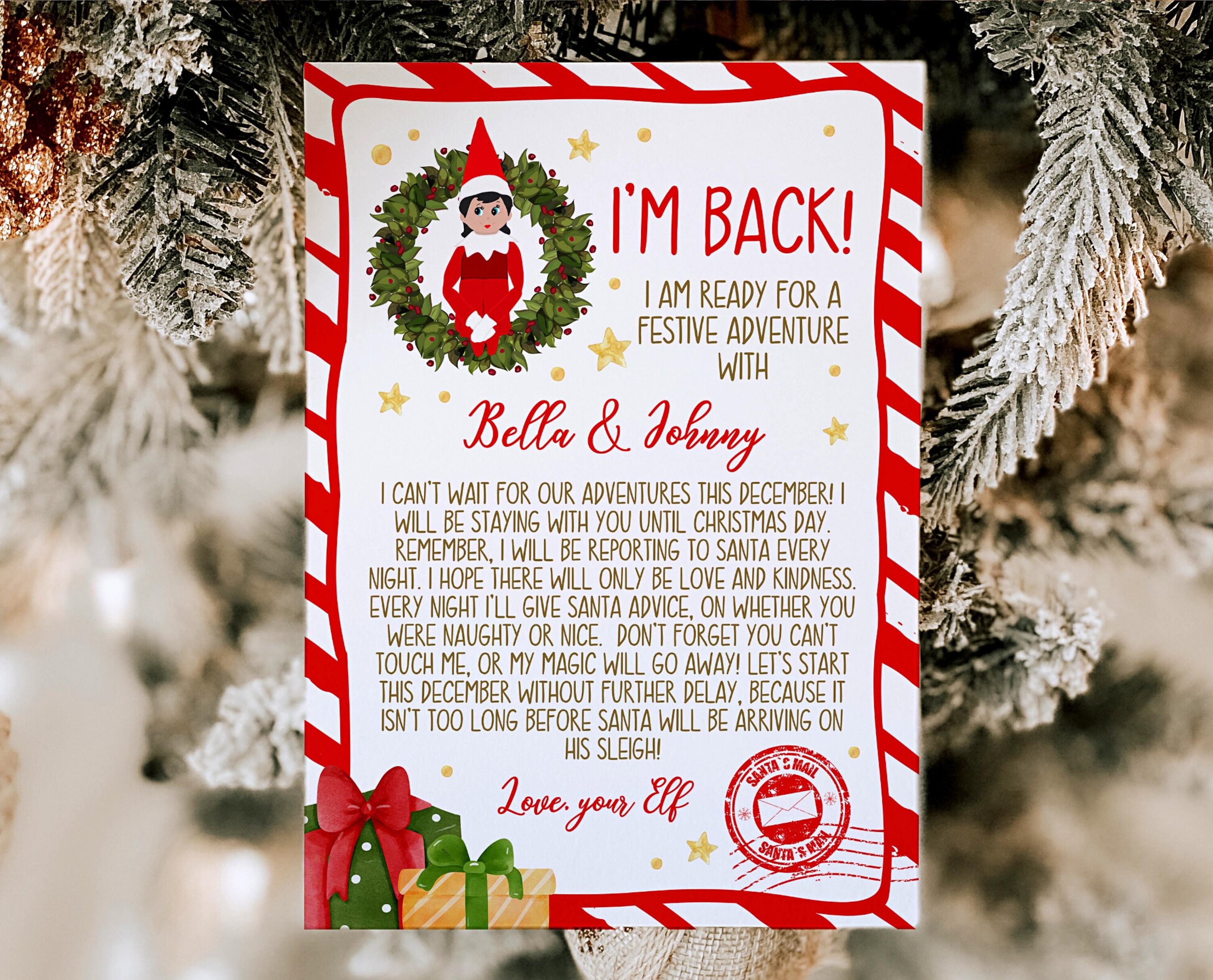 Editable Christmas Girl Elf Arrival Letter for Kids Christmas - Etsy