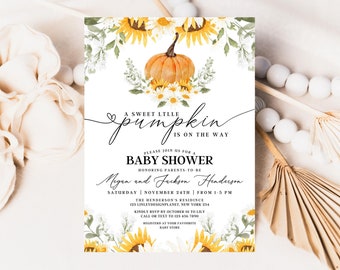 A Little Pumpkin Is On The Way Baby Shower Invitation Template, Little Pumpkin Baby Shower Invitation, A Little Pumpkin Is On The Way Invite