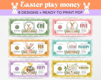 Easter Play Money, Easter Hunt Bunny Bucks, Printable Easter Dollar Bill