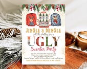 Editable Ugly Sweater Party Invitation, Christmas Ugly Sweater Invite, Ugly Sweater Party, Elfed Up Ugly Sweater Party, Printable, USP02