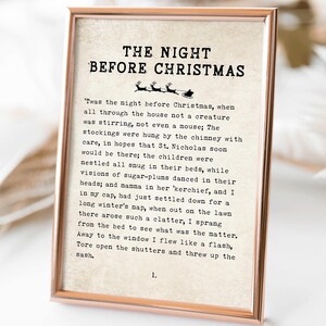 Editable the Night Before Christmas Sign Christmas Printable Twas the ...