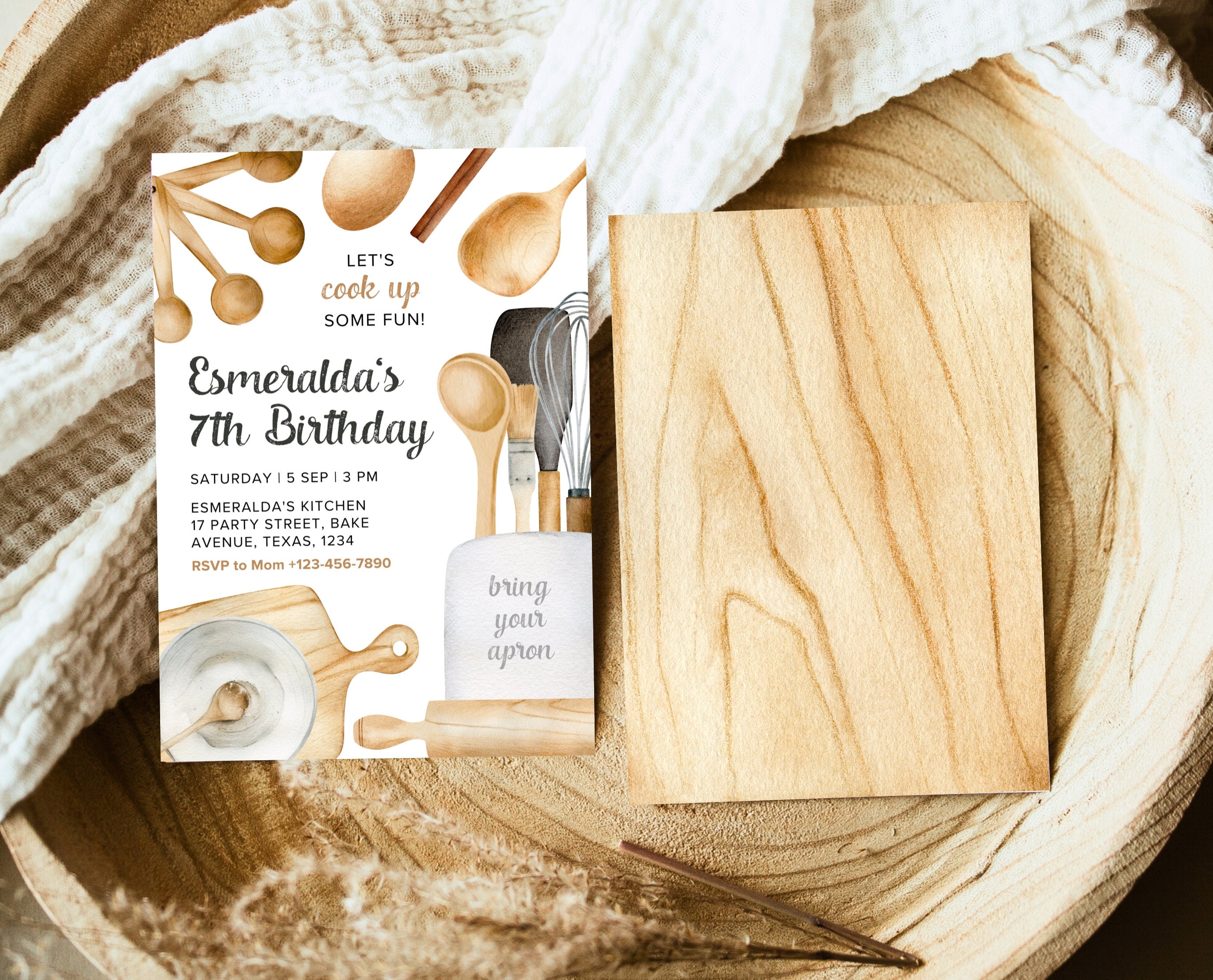 Editable Cooking Party Birthday Invitation, Baking Cooking Party, Chef ...