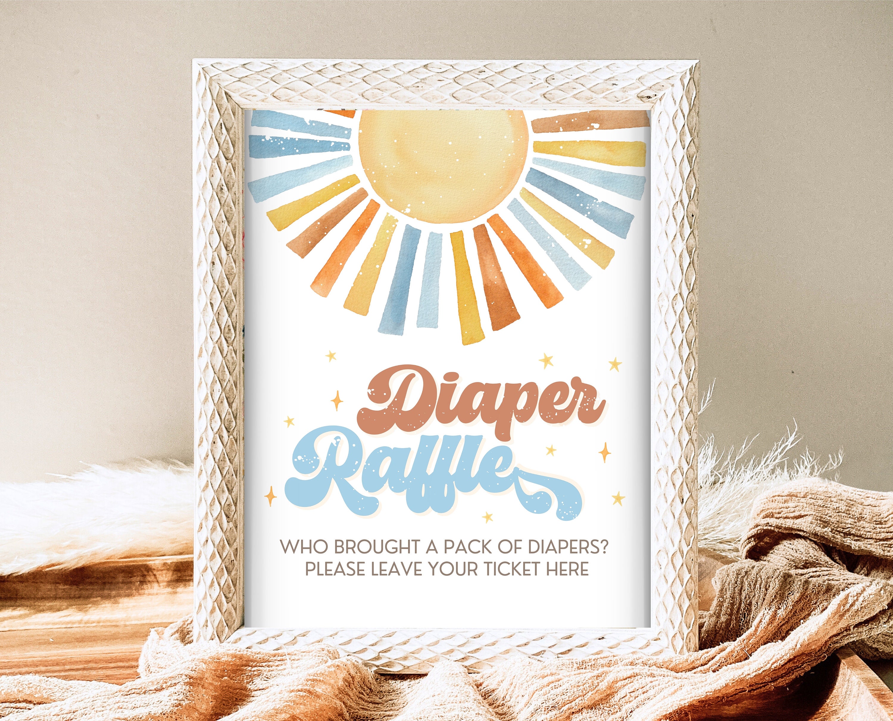 Diaiper Raffle Sign Diaper Raffle Sign Sunshine Baby Shower, Here Comes the Son Baby Shower ...