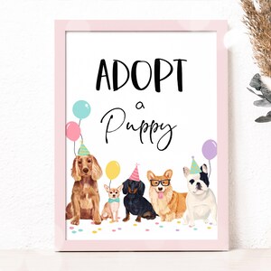 Editable Adopt A Puppy Birthday Printable Sign Adopt A Puppy - Etsy