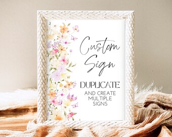 Wildflower Graduation Sign: Editable Floral Brunch Banner (Digital Download)