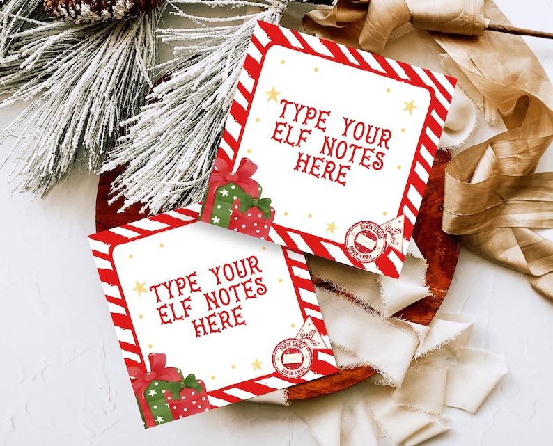 Elf Note Backround Editable Elf Note Cards Template, Elf Christmas Activities, Christmas ...