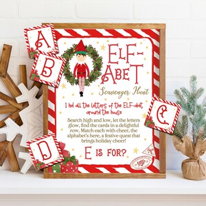 Búsqueda del tesoro de elfos navideños, accesorios imprimibles para tu elfo, actividad imprimible para elfos, actividades para elfos navideños