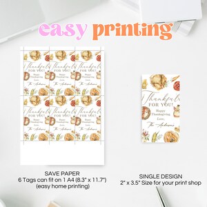 Thanksgiving Dinner Favor Tag Template, Friendsgiving Dinner Party ...