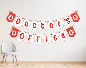 Pretend Doctor's Office Banner Printable, Play Doctors, Pretend Play Nurse, Hospital Pretend Play, Doctor Dramatic Play, Medical Play Signs