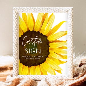 Editable Sunflower Baby Shower Custom Sign, Baby In Bloom Baby Shower, Sunflower Custom Banner, A Little Sunflower Is On The Way, GBS11