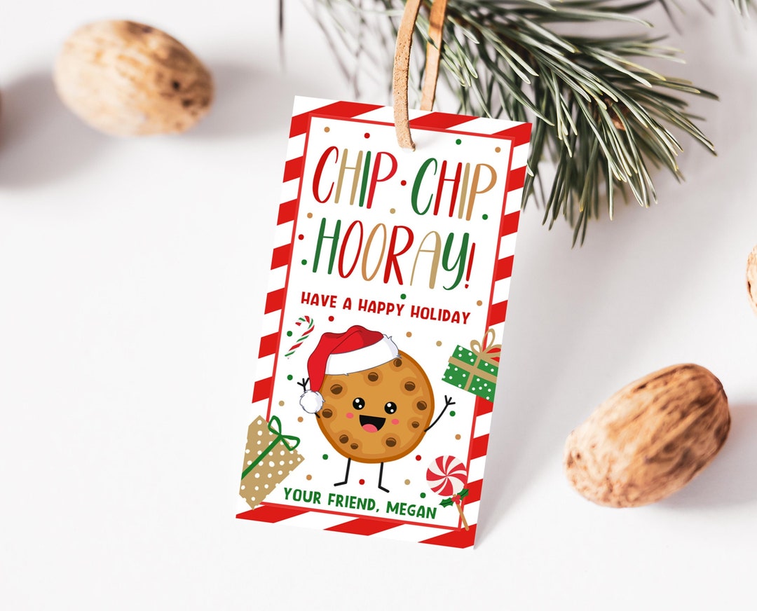 Editable Christmas Cookie Tag Template, Cookie Treat Bag Tag, Chocolate ...