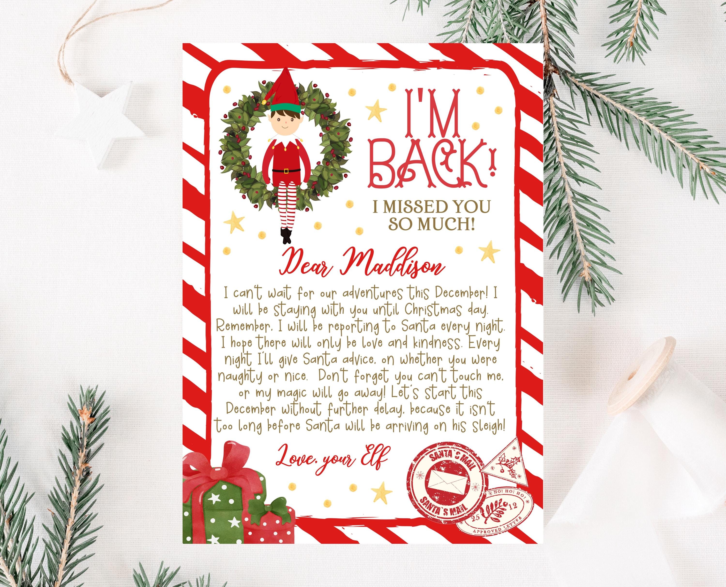 Editable Elf Arrival Letter, Christmas Elf Letter, Welcome Elf letter, Festive Season Celebration Letter, Printable, Instant Download, CEC02