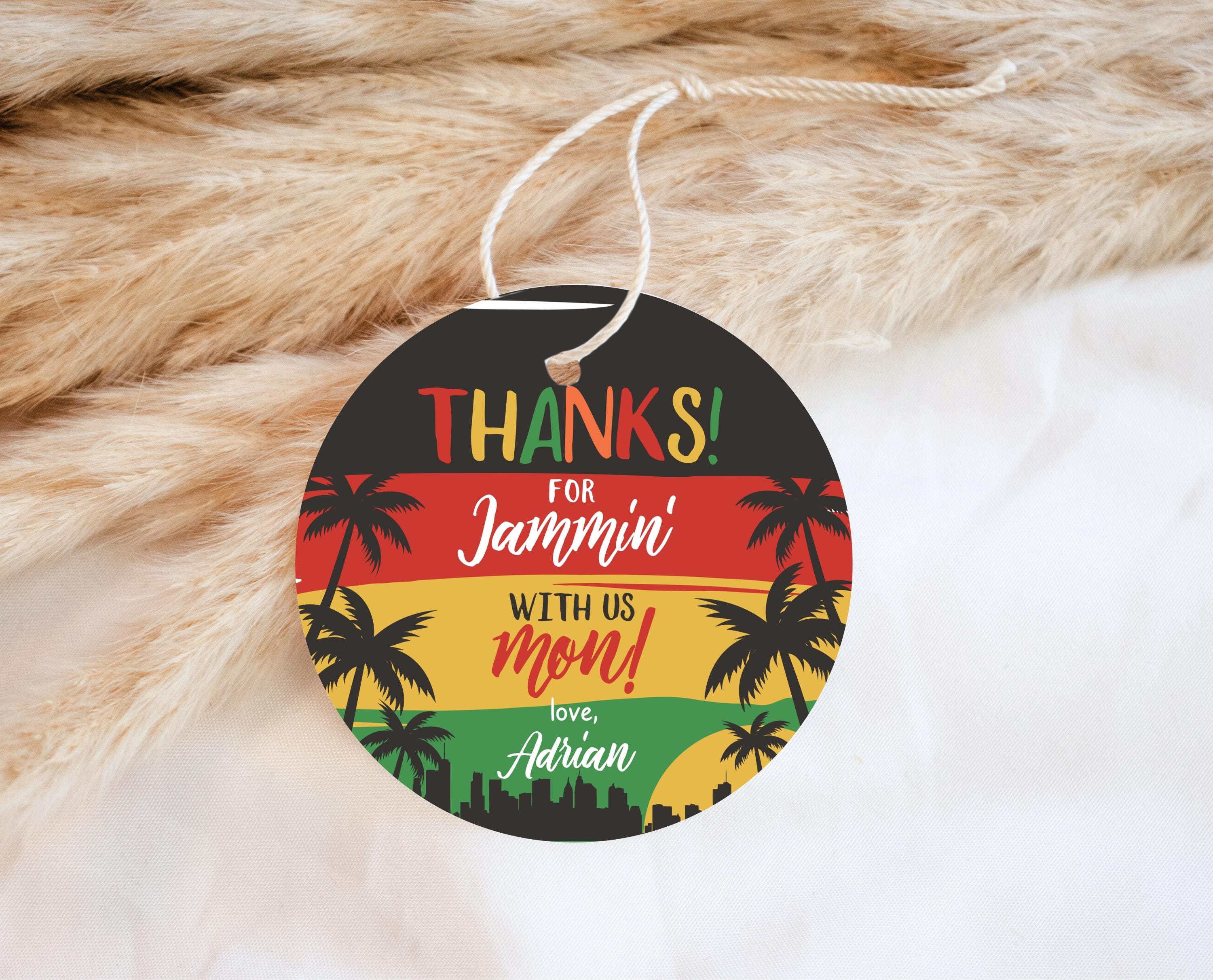 Editable Reggae Birthday Favor Tag Template, Reggae 1st Birthday Party ...