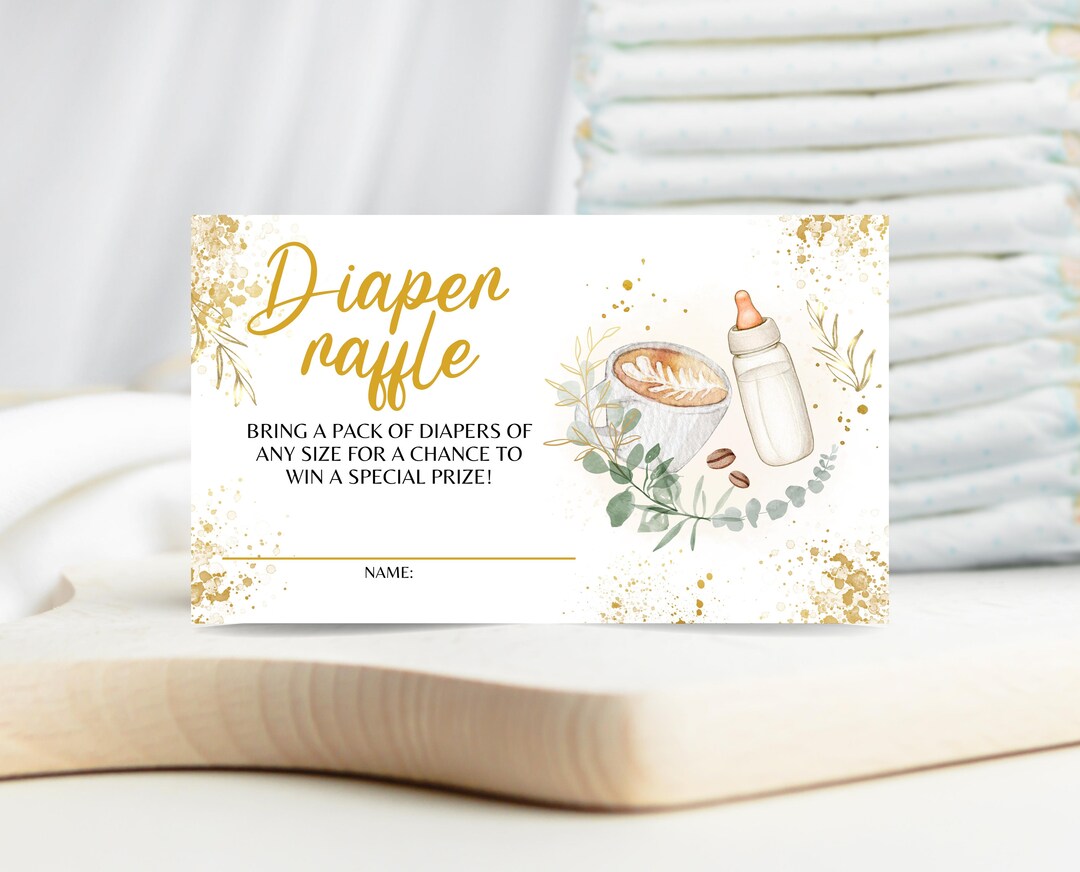 A Baby is Brewing Diaper Raffle Ticket Diaper Game Card Baby Etsy