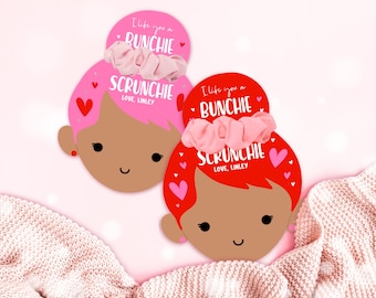 Tarjeta de San Valentín editable con coletero: Etiqueta de recuerdo para el aula (descarga digital)