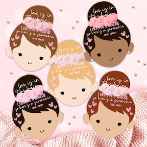 Bearbeitbares Valentinstag Srunchie Tag, Scrunchie Etiketten, Valentinstagskarten im Klassenzimmer, Scrunchie Favor Tag, Valentinstagskarte, Valentinstag Haargeschenk