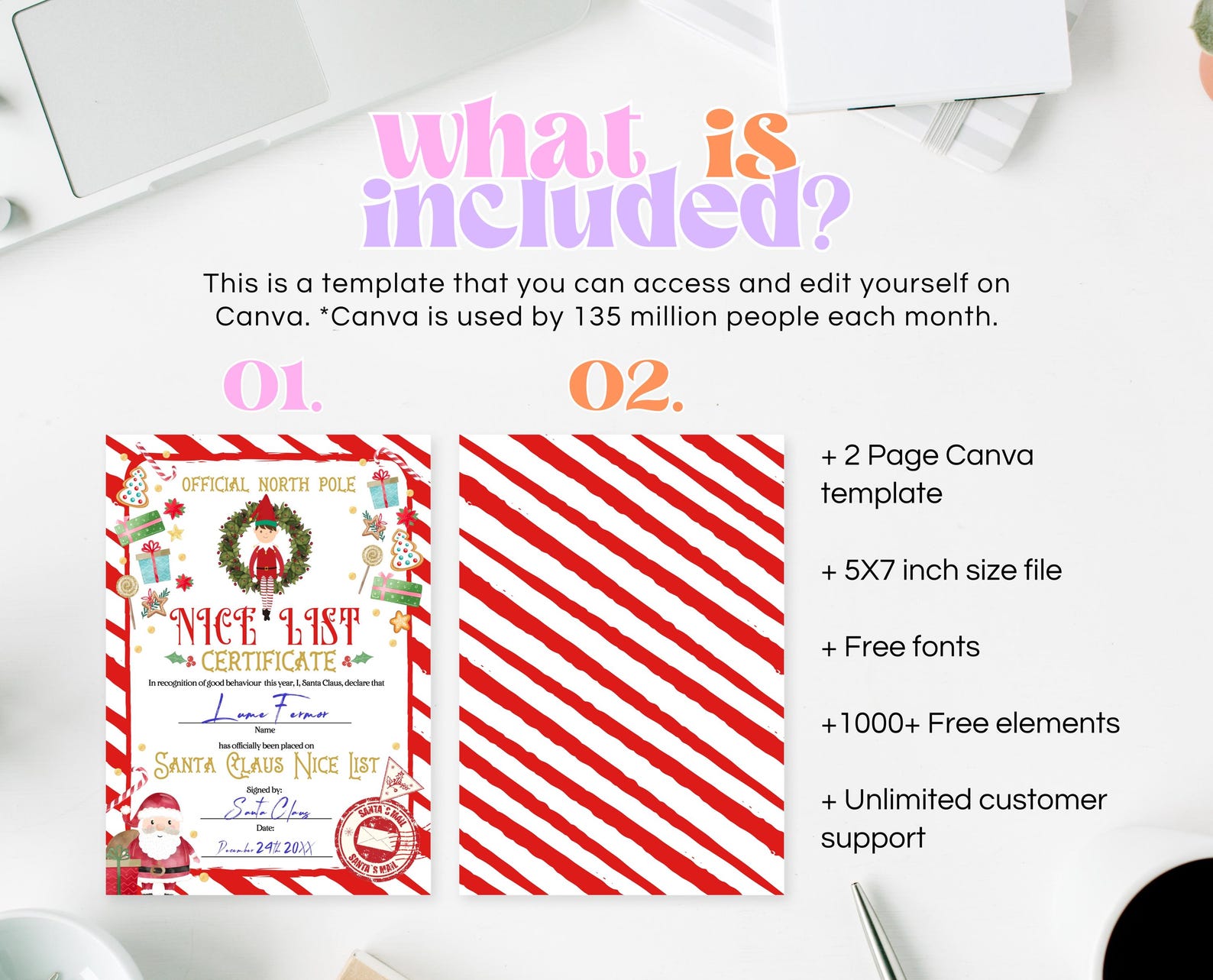 Editable Santa Clause Official Nice List Certificate, Letter From the ...