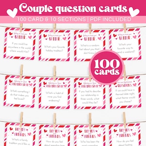 Vragenkaarten stel, startkaarten gesprek, kaarten voor date-avond, romantisch jubileumcadeau, valentijnsspelletjes, relatiekaartspelletjes