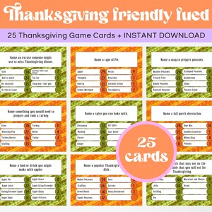 Thanksgiving Friendly Feud Game, Printable Thanksgiving Game, Thanksgiving Party Game, Thanksgiving Family Game, Thanksgiving Trivia