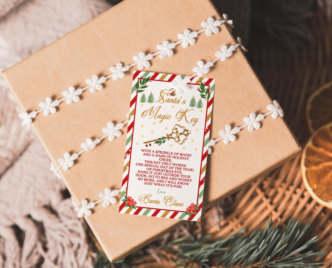 Santa's Magical Key Tag Template, Christmas Magical Key Tag, Santa Tag ...