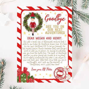 Carta de despedida de elfo editável, carta de elfo de irmãos, carta de despedida de elfo de Natal, carta de despedida de elfo para impressão, carta de elfo, CEC02