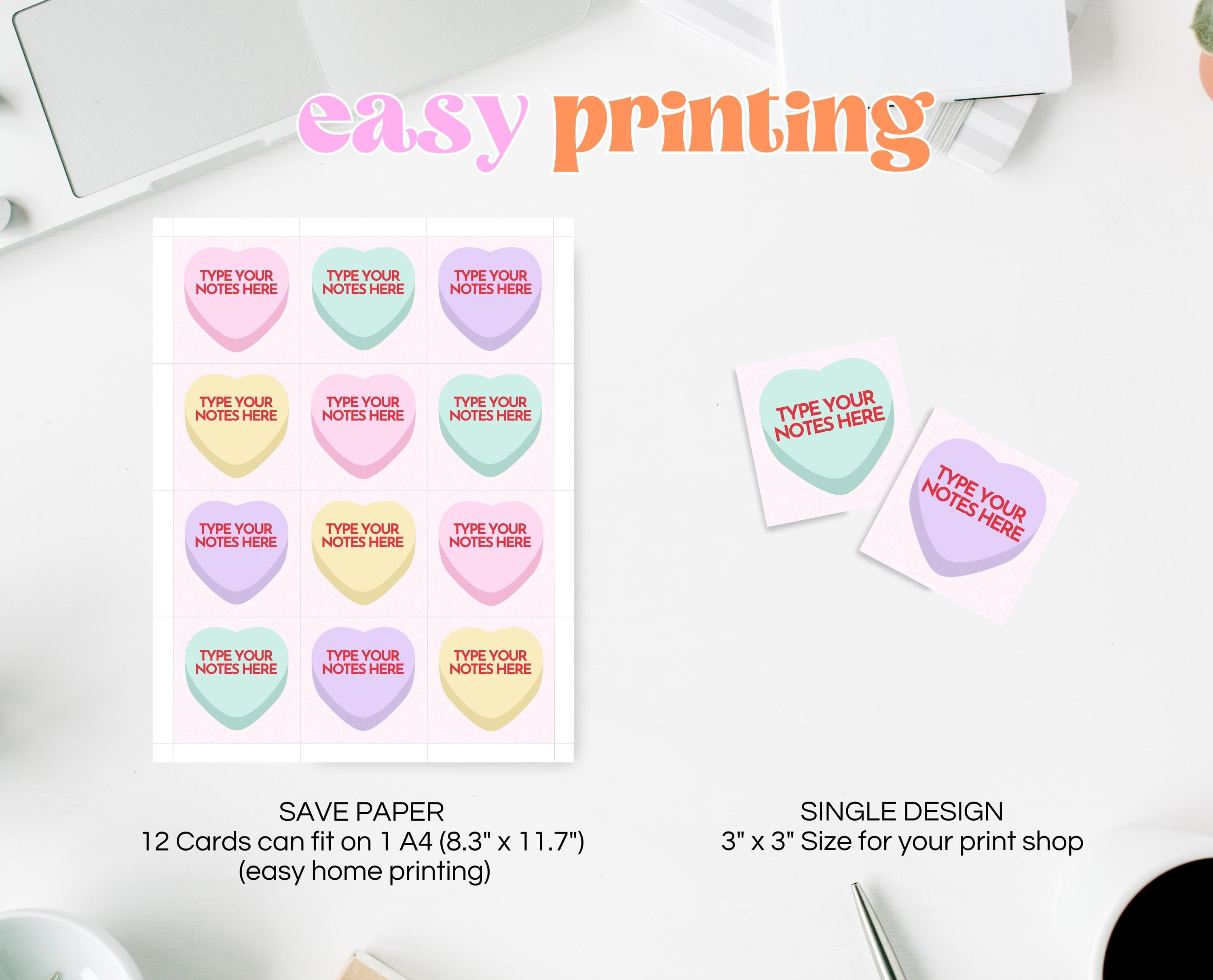 Editable Sweetheart Candy Notes: Valentine's Day Cards (digital ...