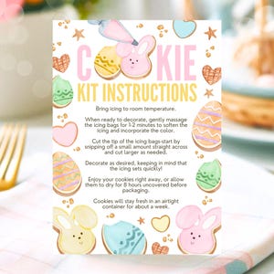 Bearbeitbare Oster Cookie Kit Anleitungskarte, dekorieren Sie Ihren eigenen Osterhasenkeks, Cookie Decorating Kit DIY, printable, Instant Download