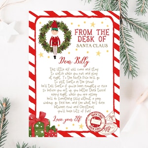 Carta de llegada de elfo editable, carta de elfo navideño, tarjeta de elfo de bienvenida, carta de elfo de Papá Noel, carta de saludo, imprimible, descarga instantánea, CEC02
