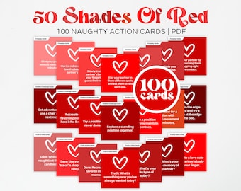 Cartes couple action coquin, Cartes défis sales, Cartes Rendez-vous amoureux, Cadeau d'anniversaire, Jeux de la Saint-Valentin, 50 nuances de rouge, Cadeau pour lui