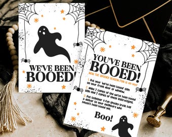 Editable You've Been Booed! Card, Halloween Printable For Friend, You've Been BOOed, Halloween Invitations, Halloween Funny Card