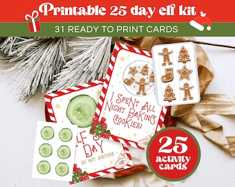 Printable 25 Day Christmas Elf Kit, Christmas Elf Props, Elf Activities, Printable Elf Accessories, Christmas Elf Funny Letters, CEC02