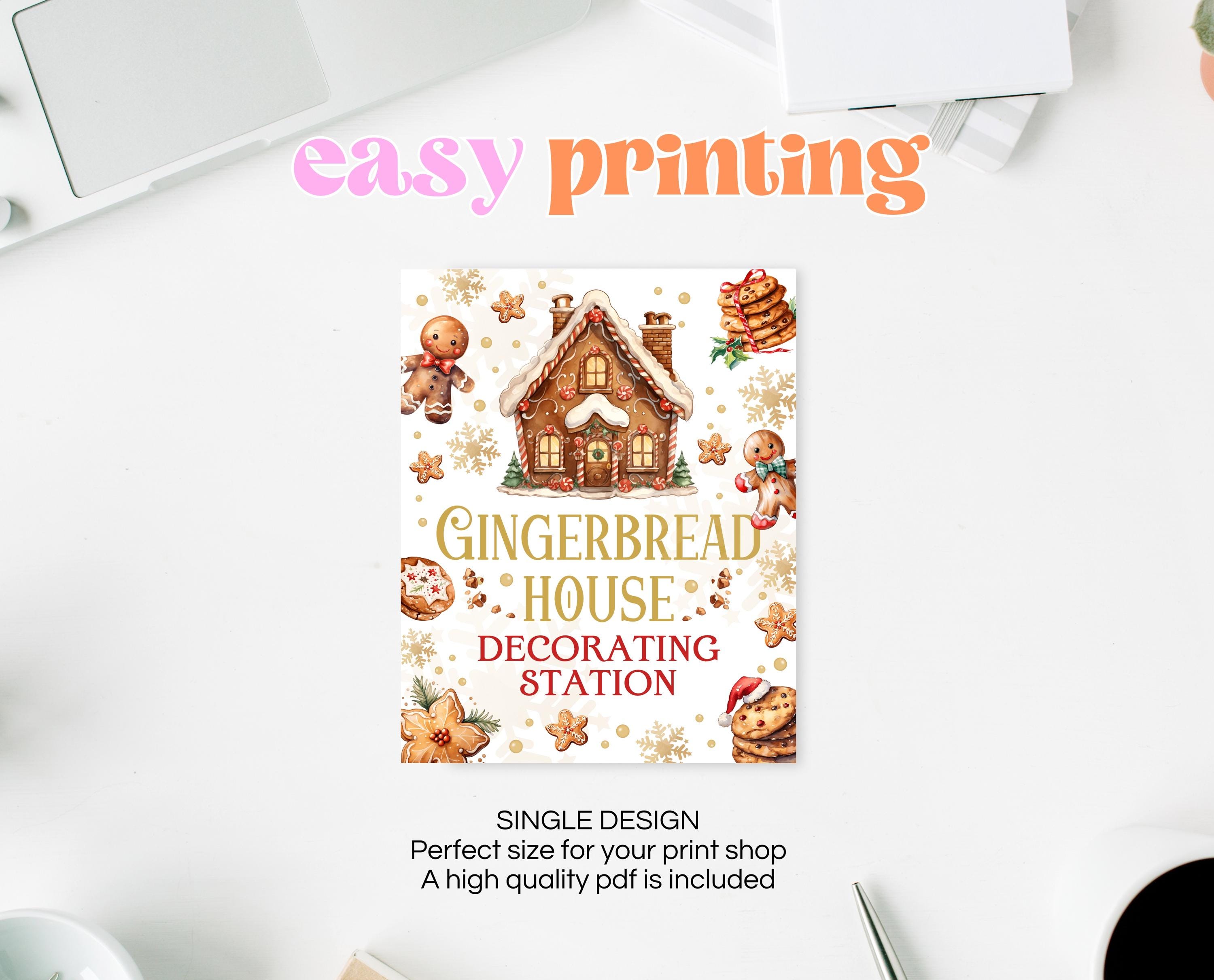 Gingerbread House Decorating Station Sign, Christmas Cookie Decorating ...