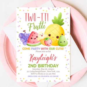 Editable Twotti Frutti Birthday Invitation, Kids Fruity Birthday Party, Printable Tropical Summer Birthday Invite, Printable, CFBP01