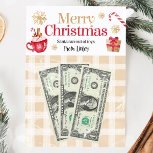 Printable Christmas Money Card, Money Holder for Christmas , Christmas Gift Card Printable ...