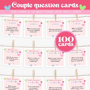Couple Question Cards, Conversation Starters Cards, Date Night Cards, Romantic Anniversary Gift, Valentines Games, Relationship Cards Games