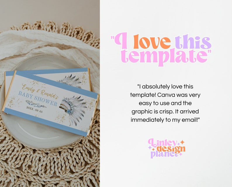 Design Native Wrapper Editable Tribal Baby Shower Candy Wrapper, Tribal Boy Baby Shower ...