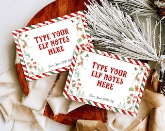 Editable Elf Note Cards Template, Elf Christmas Activities, Christmas Elf Ideas, Elf Games, Elf Activities, Christmas Elf Mini Notes