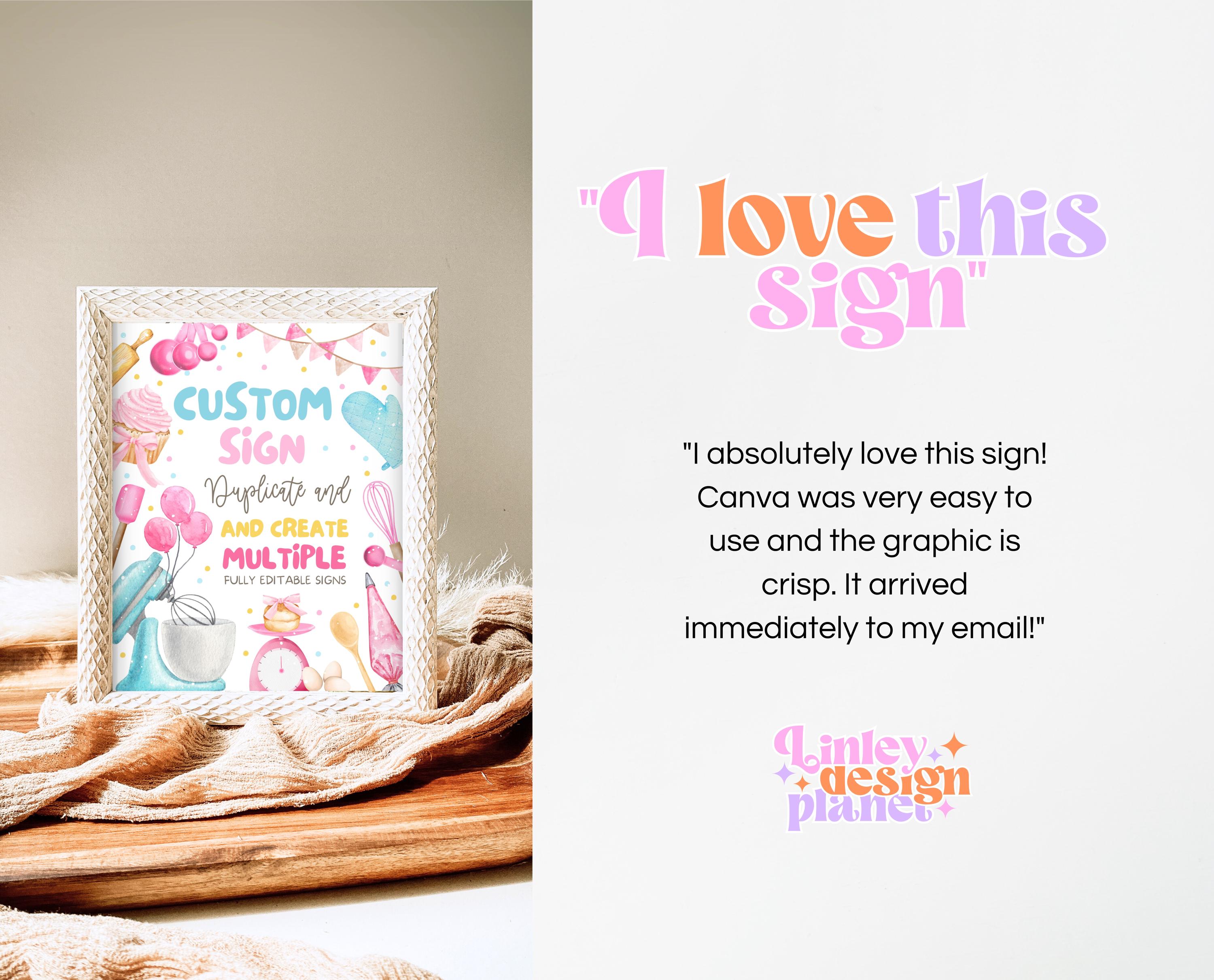 Editable Custom Birthday Party Sign Fully Editable Kids Cooking Party ...