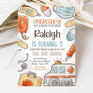 Editable Doctor Birthday Invitation, Prescription Medical Boy Birthday Party, Doctor Party Invite Printable Template