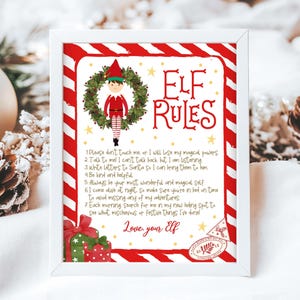 Editable Christmas Elf Magic Rules For Kids Sign, Do Not Touch Me Christmas Elf Rule Printable, Christmas Elf Rules Sign Printable, CEC02
