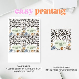 Editable Wild Animals Food Label Template, Party Animals Tent Cards ...