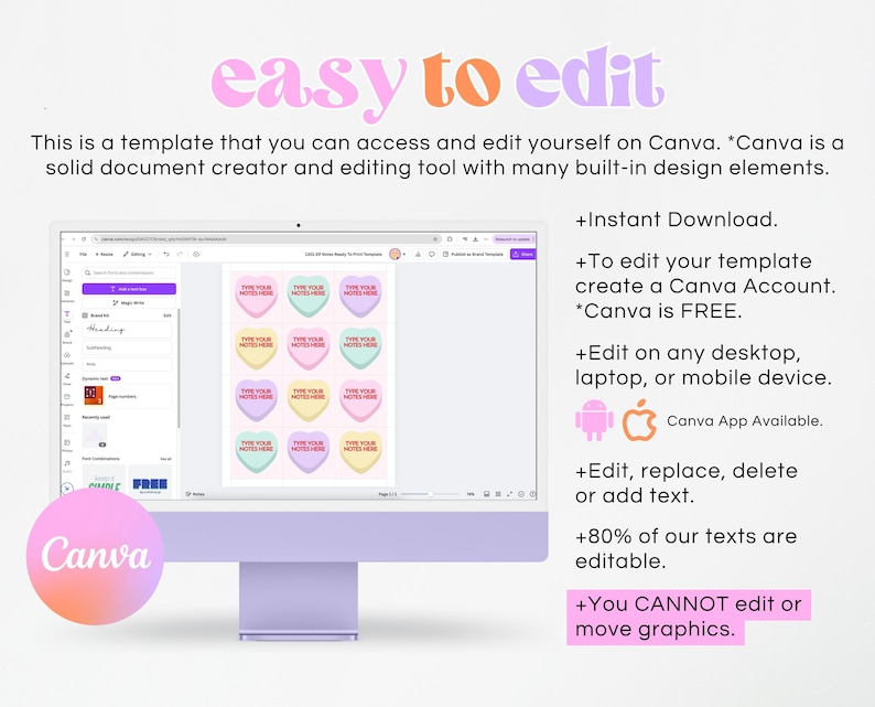 Editable Sweetheart Candy Notes: Valentine's Day Cards (digital ...