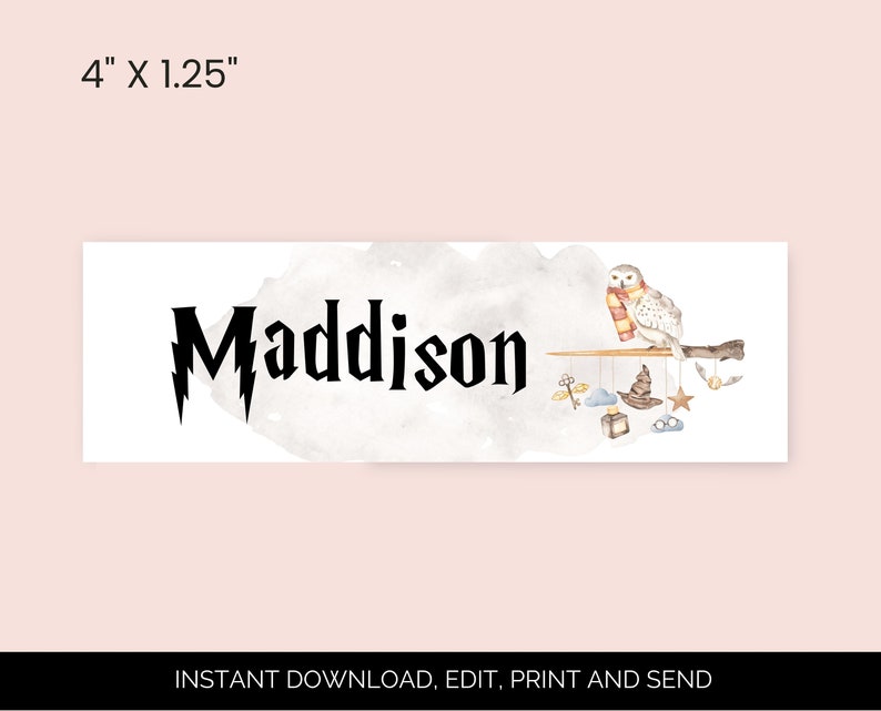 Editable Wizard Baby Shower Name Tag Magical Baby Shower Etsy