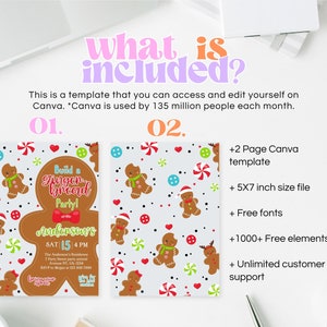 Gingerbread Cookie Decorating Party Invitation, Editable Christmas ...